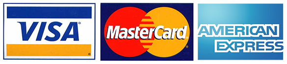 Visa Mastercard and Amex accepted